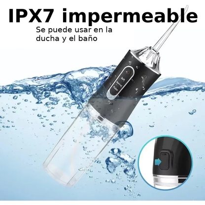 Irrigador Dental Eléctrico F600 Recargable – Limpieza Profunda, Portátil e Impermeable (4 Boquillas)